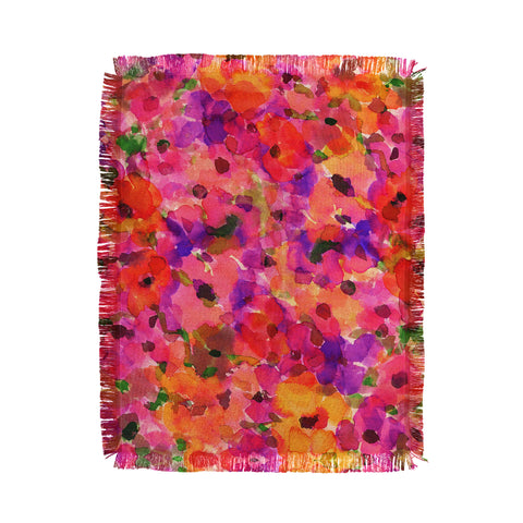 Amy Sia Fleur Rouge Throw Blanket