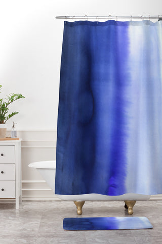 Amy Sia Flood Blue Shower Curtain And Mat
