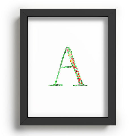 Amy Sia Floral Monogram Letter A Recessed Framing Rectangle