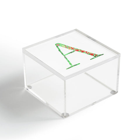 Amy Sia Floral Monogram Letter A Acrylic Box