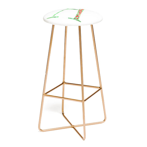Amy Sia Floral Monogram Letter A Bar Stool