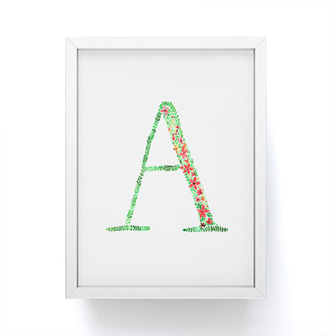 Amy Sia Floral Monogram Letter A Framed Mini Art Print