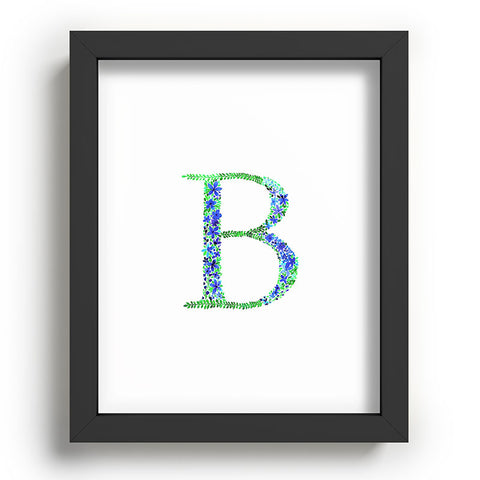 Amy Sia Floral Monogram Letter B Recessed Framing Rectangle