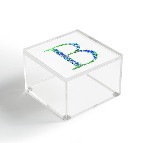 Amy Sia Floral Monogram Letter B Acrylic Box