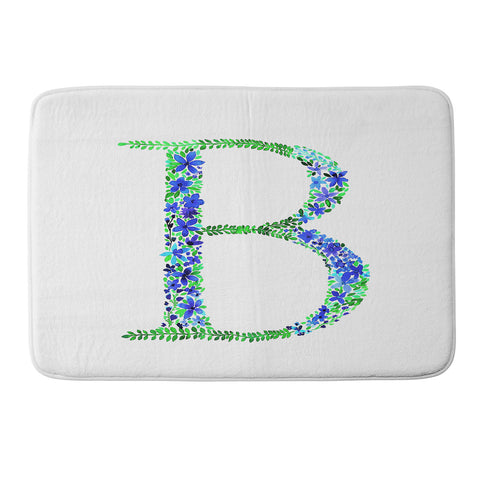 Amy Sia Floral Monogram Letter B Memory Foam Bath Mat