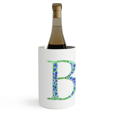 Amy Sia Floral Monogram Letter B Wine Chiller