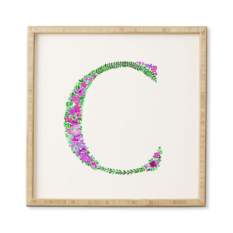 Amy Sia Floral Monogram Letter C Framed Wall Art
