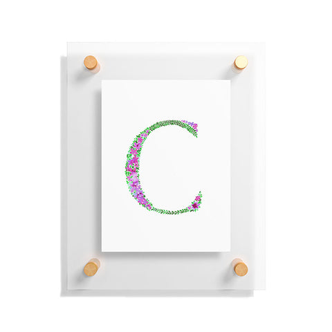 Amy Sia Floral Monogram Letter C Floating Acrylic Print