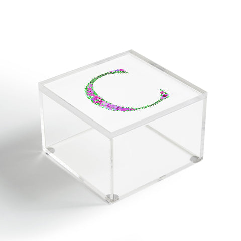 Amy Sia Floral Monogram Letter C Acrylic Box