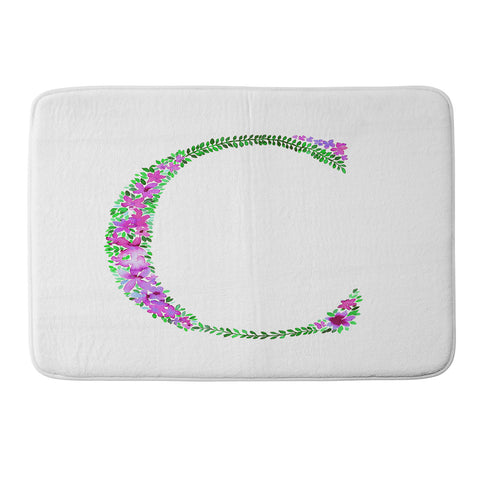Amy Sia Floral Monogram Letter C Memory Foam Bath Mat