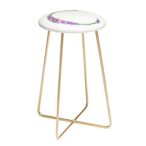 Amy Sia Floral Monogram Letter C Counter Stool