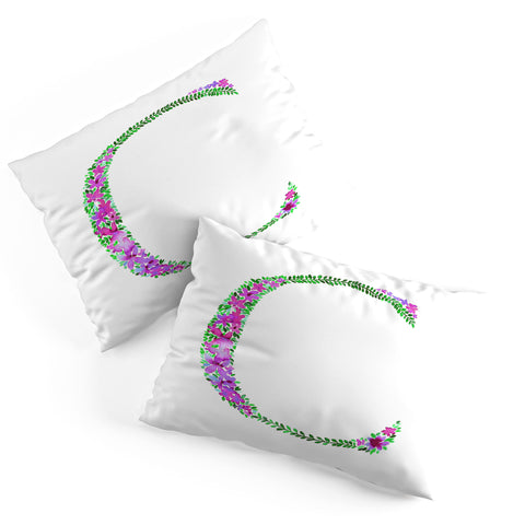 Amy Sia Floral Monogram Letter C Pillow Shams