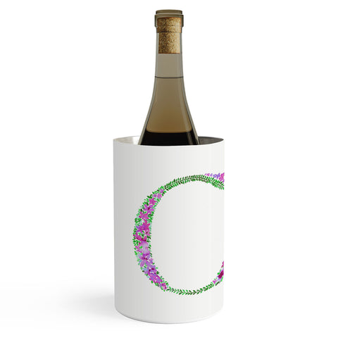 Amy Sia Floral Monogram Letter C Wine Chiller