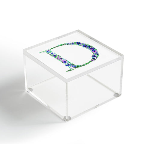 Amy Sia Floral Monogram Letter D Acrylic Box