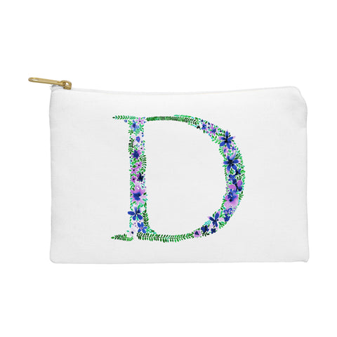 Amy Sia Floral Monogram Letter D Pouch