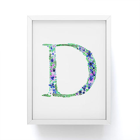 Amy Sia Floral Monogram Letter D Framed Mini Art Print