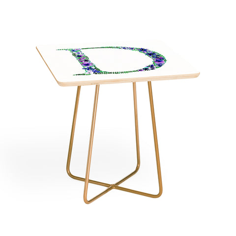 Amy Sia Floral Monogram Letter D Side Table