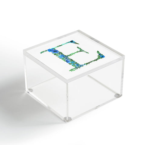 Amy Sia Floral Monogram Letter E Acrylic Box