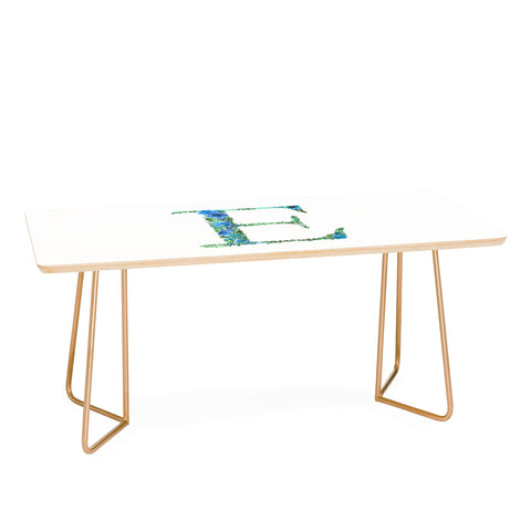 Amy Sia Floral Monogram Letter E Coffee Table