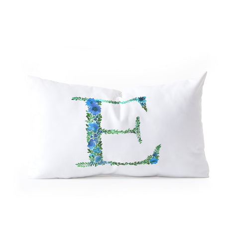 Amy Sia Floral Monogram Letter E Oblong Throw Pillow