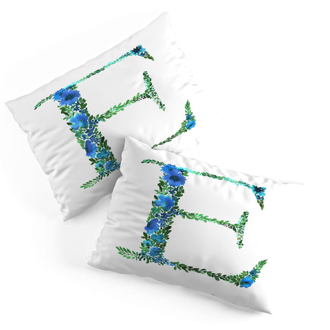 Amy Sia Floral Monogram Letter E Pillow Shams