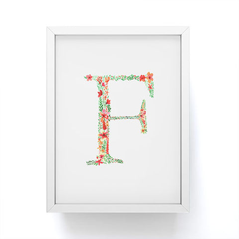 Amy Sia Floral Monogram Letter F Framed Mini Art Print