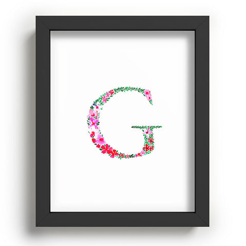 Amy Sia Floral Monogram Letter G Recessed Framing Rectangle
