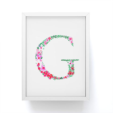 Amy Sia Floral Monogram Letter G Framed Mini Art Print