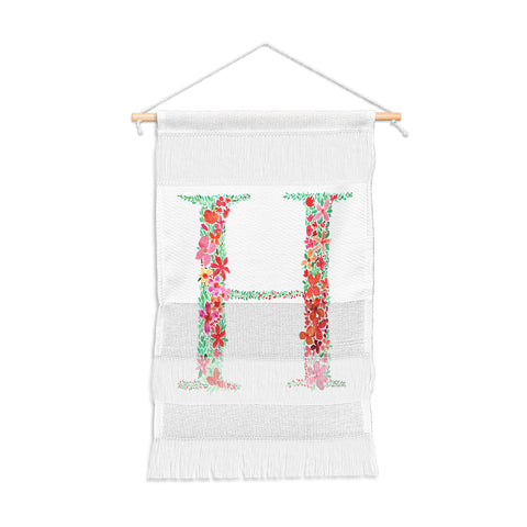 Amy Sia Floral Monogram Letter H Wall Hanging Portrait