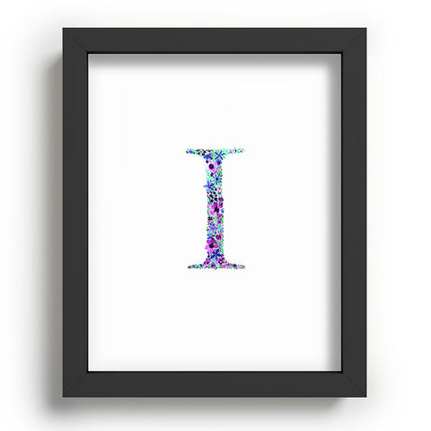 Amy Sia Floral Monogram Letter I Recessed Framing Rectangle