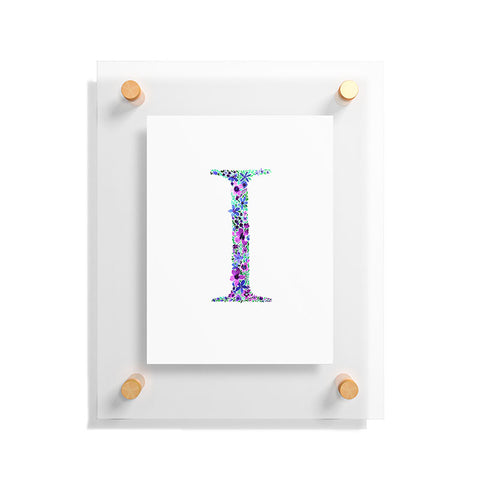 Amy Sia Floral Monogram Letter I Floating Acrylic Print