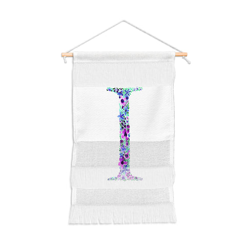 Amy Sia Floral Monogram Letter I Wall Hanging Portrait