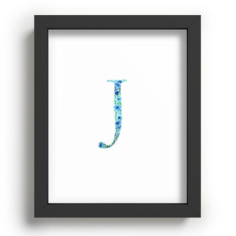 Amy Sia Floral Monogram Letter J Recessed Framing Rectangle