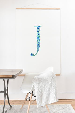 Amy Sia Floral Monogram Letter J Art Print And Hanger