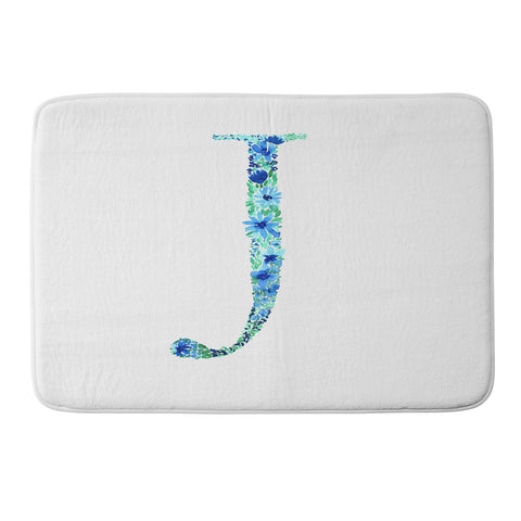 Amy Sia Floral Monogram Letter J Memory Foam Bath Mat