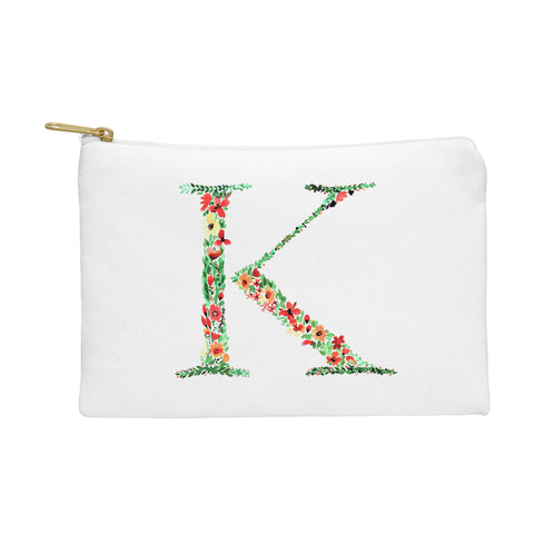 Amy Sia Floral Monogram Letter K Pouch