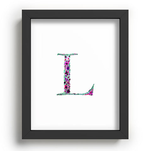 Amy Sia Floral Monogram Letter L Recessed Framing Rectangle