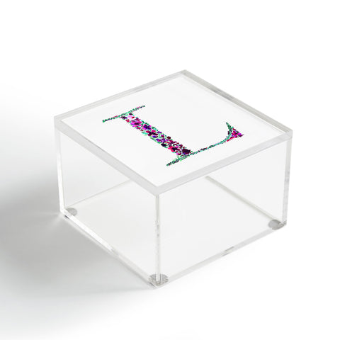 Amy Sia Floral Monogram Letter L Acrylic Box