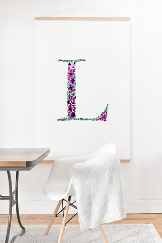 Amy Sia Floral Monogram Letter L Art Print And Hanger