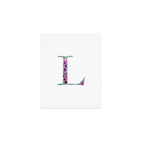 Amy Sia Floral Monogram Letter L Art Print