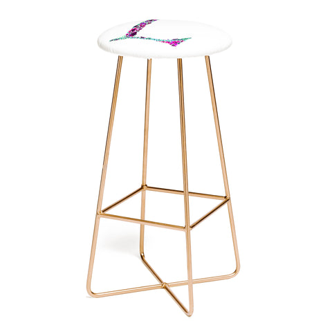 Amy Sia Floral Monogram Letter L Bar Stool