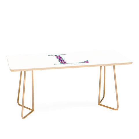 Amy Sia Floral Monogram Letter L Coffee Table