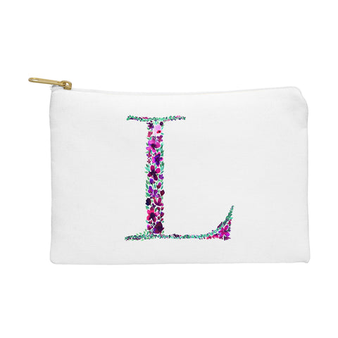 Amy Sia Floral Monogram Letter L Pouch
