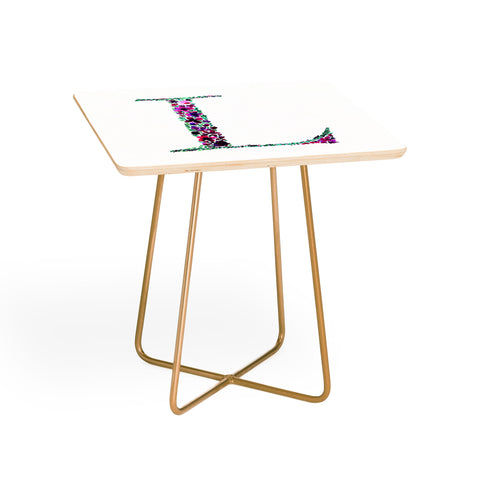Amy Sia Floral Monogram Letter L Side Table