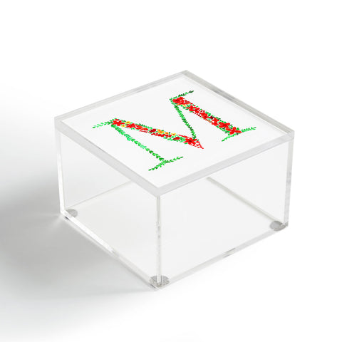 Amy Sia Floral Monogram Letter M Acrylic Box
