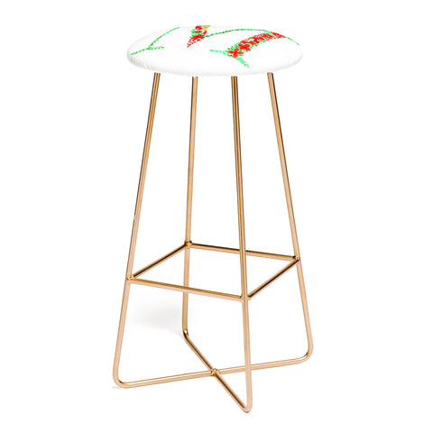 Amy Sia Floral Monogram Letter M Bar Stool