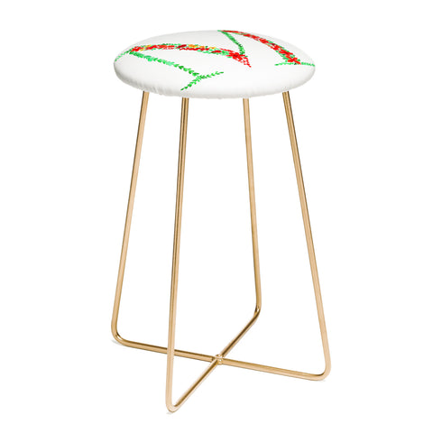 Amy Sia Floral Monogram Letter M Counter Stool