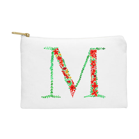 Amy Sia Floral Monogram Letter M Pouch
