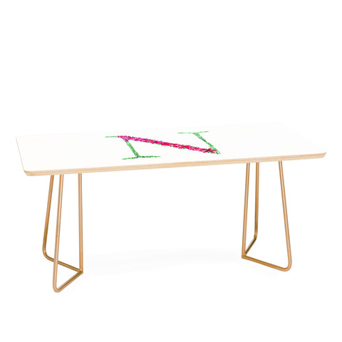 Amy Sia Floral Monogram Letter N Coffee Table