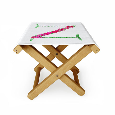 Amy Sia Floral Monogram Letter N Folding Stool